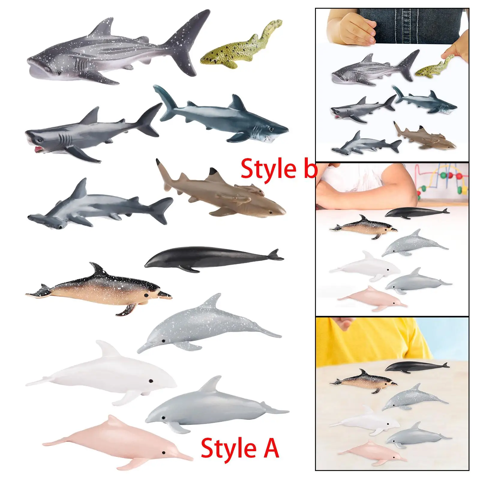 Simulation Shark Toy Animal Model Realistic Portable Figurine Ornament for