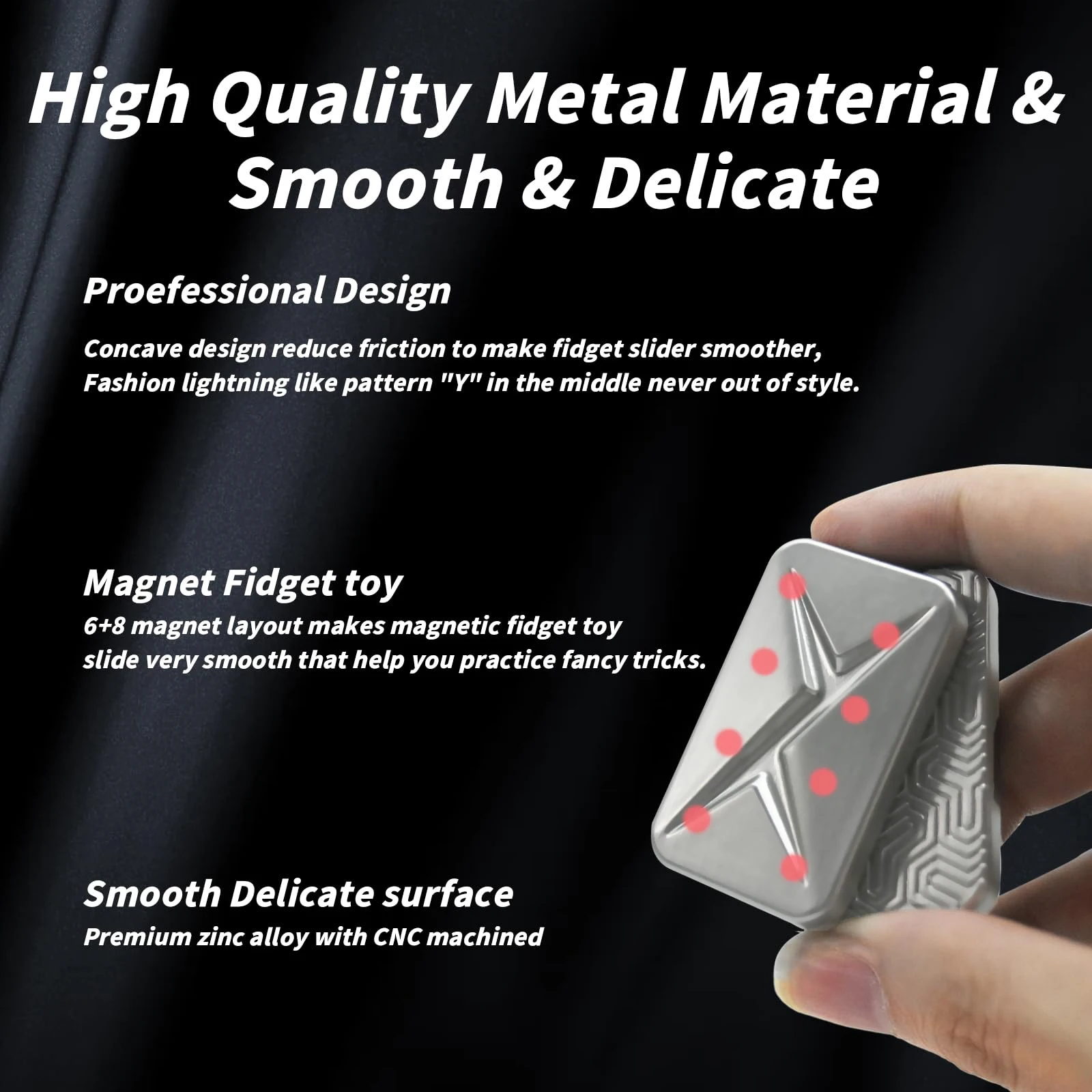 EDC フィジェットスライダー スライダー メタル フィジェットトイ ストレス解消 大人向け 磁気メタル インフィニット フィジェット