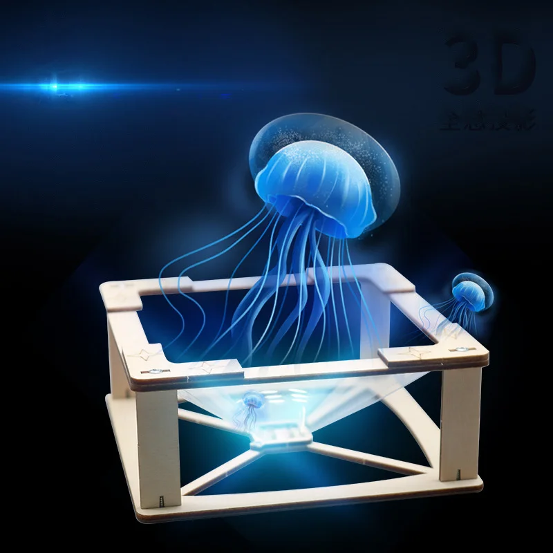 3D Holographischer Projektor DIY Montagemodell Wissenschaftsbildung Spielzeug Physik-Experiment Lehrmittel Heimlern-Geschenk