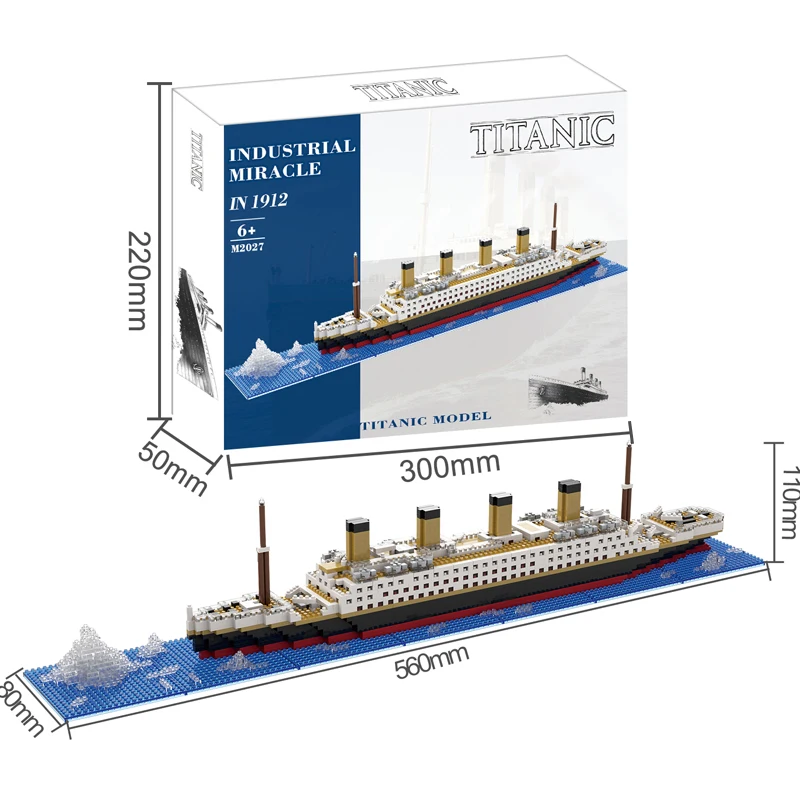 Small Particle Building Block Assembly Toy Titanic Giant Boy Girl Puzzle Cruise Ship Brick Model Kit Desltop Birthday Gift Child