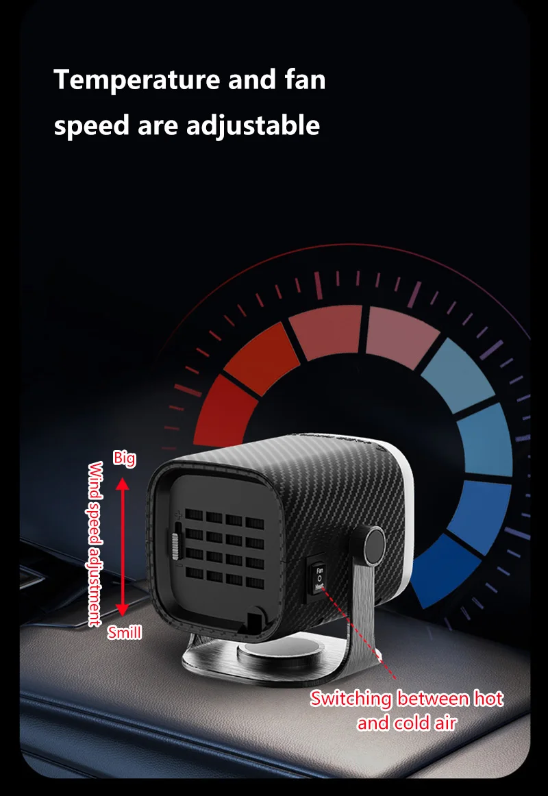 2026 Auto-Heizlüfter 12V/24V Elektrischer Kühl- und Heizventilator Elektrischer Heizlüfter Windschutzscheiben-Entfeuchter Entfroster HOME Sup Heizgerät – Detail 8