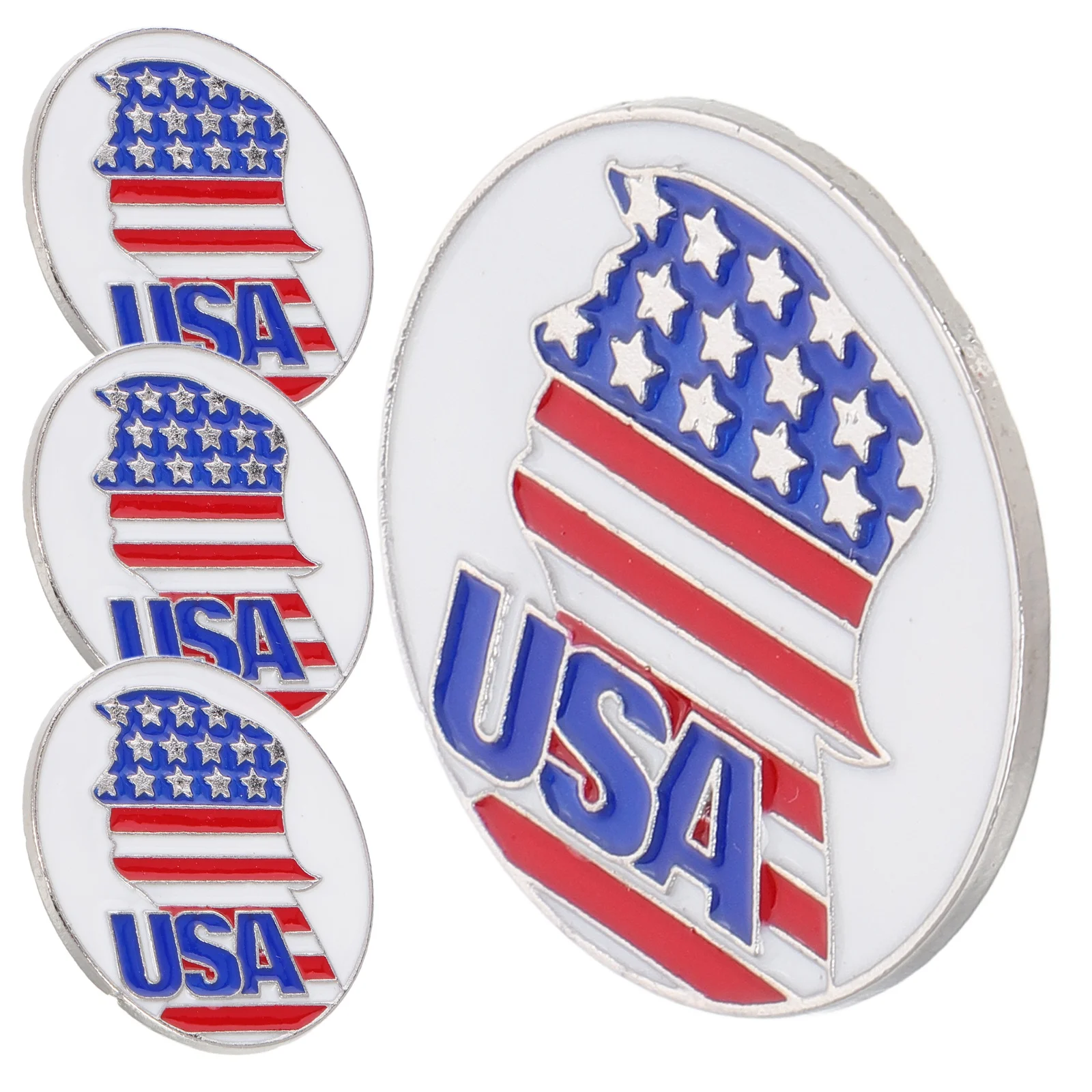 

4 Pcs American Flag Pins Patriotic Enamel Commemorate Zinc Alloy Suit Lapel Brooch Jewelry Veterans Pin Set