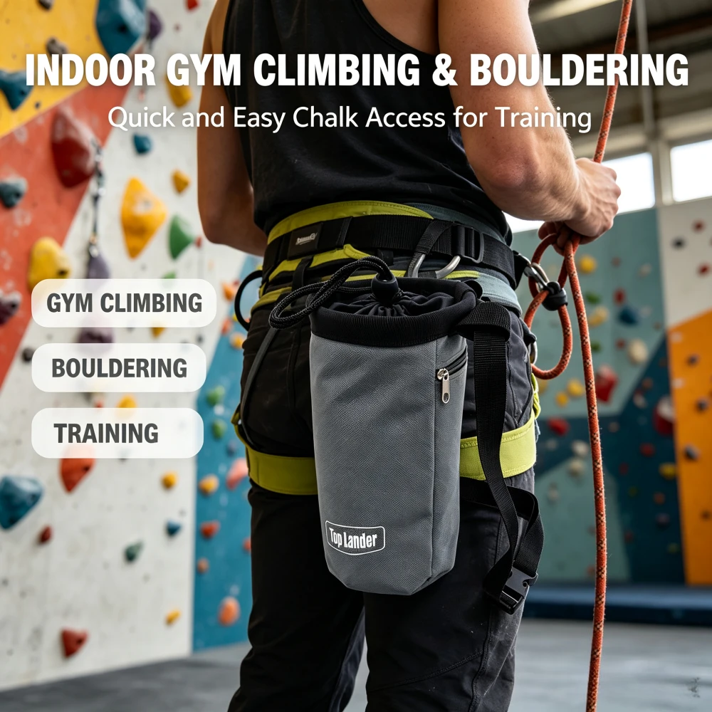 Rock Climbing Non-slip Magnesium Powder Storage Bag Adjustable Belt Carabiner Rock Climbing Powder Bag Outdoor Rock Climbing Bag
