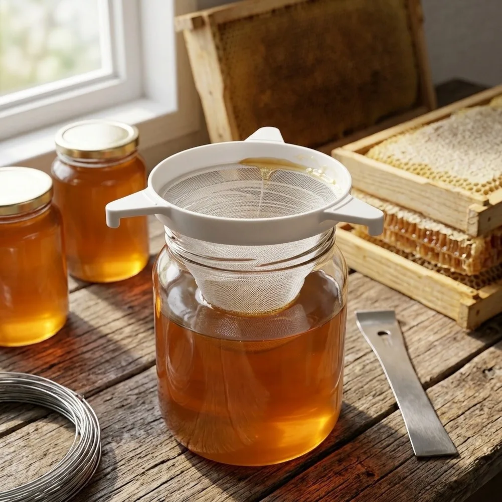 24 cm PP Honey Strainer with Dual Mesh Design - Optimized for Viscous Honey Flow and Minimal Clogging During Use