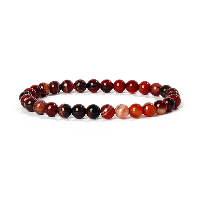 Natural Stone Agates Bracelet for Women 6mm Quartz Onyx Beads Elastic Bracelet Chakra Healing Reiki Yoga Jewelry Gifts Wholesale