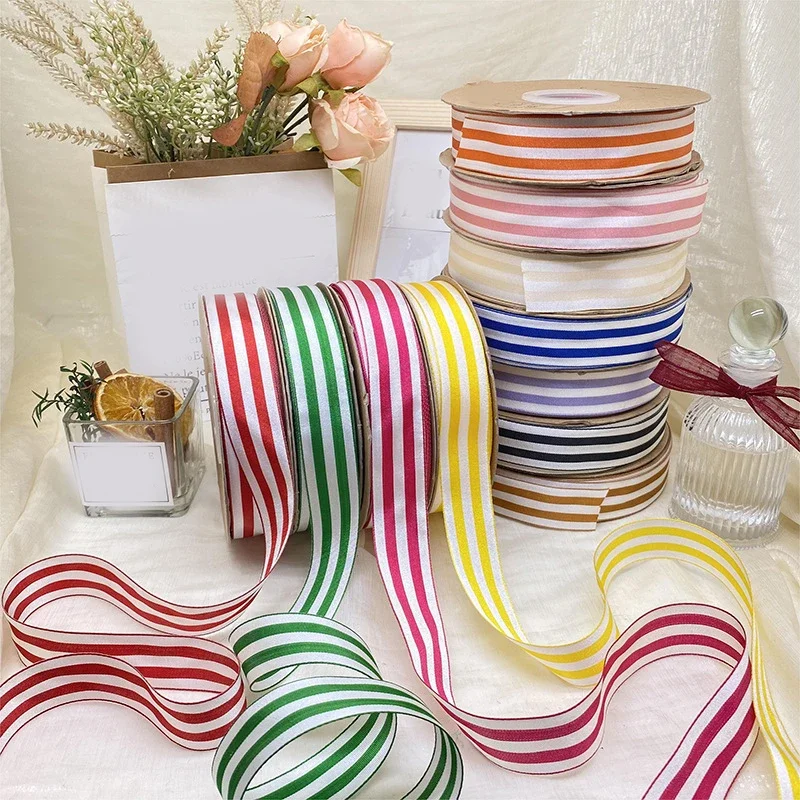 

10 Yards 10MM 15MM Colorful Bright Stripe Ribbons Hair Bows DIY Crafts Handmade Accessories Clothing Footwear Materials