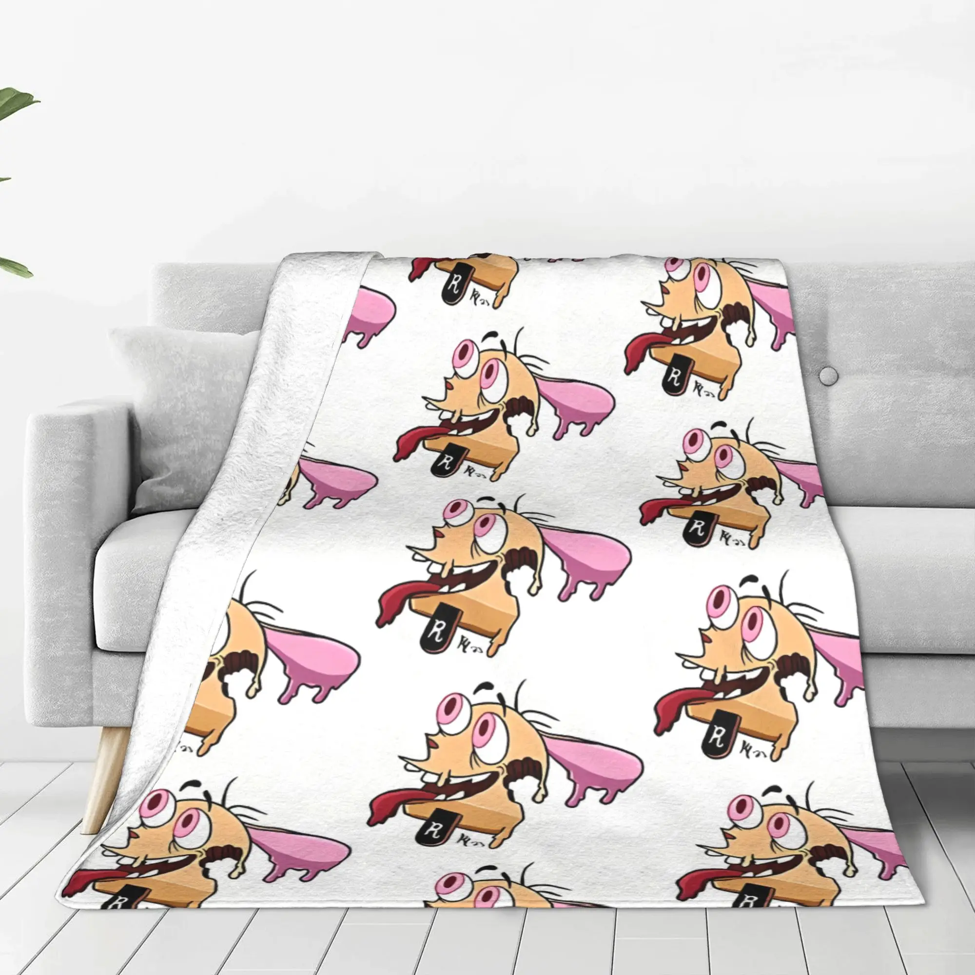 1PC Tasty Treat   Ren Ren & Stimpy Home Room Decorations Winter Blankets For Adults Bedding Home Interior Sofa Knee