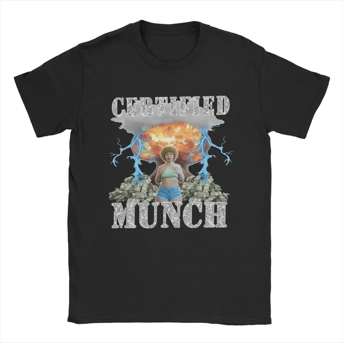 New fashion Men Proud Munch Certified Munch Ice Spice TShirts 100% Cotton Tops Vintage Short Sleeve Round Neck Tee Summer TShirt