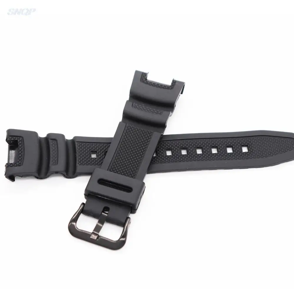 Black Sport Silicone Strap For SGW-100 SGW100 Smart Watch Waterproof Black Wristbands Stainless Steel Buckle Wriststrap