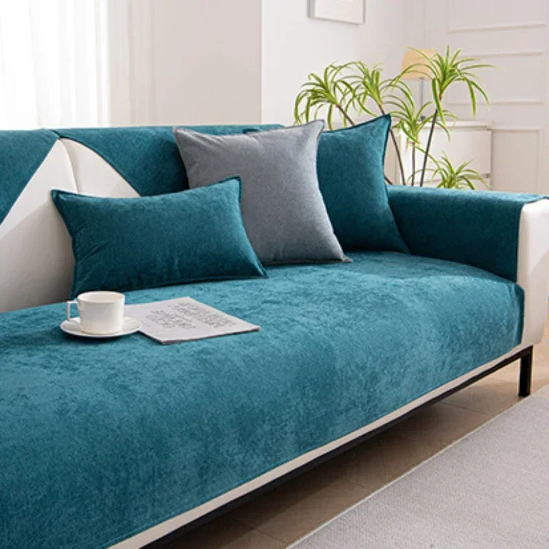 Waterproof Sofa Cushion Anti-scratch Sofa Cover Solid Color Chenille Non-slip Four Seasons Universal Sofa Cover Machine Washable