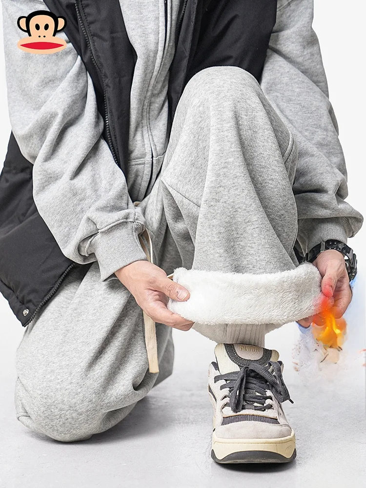 

Мужские повседневные брюки Paul Frank Light ey Fce Lined Thiened Loose, весенние, широкие, спортивные, винтажные, прямого кроя, из хлопка