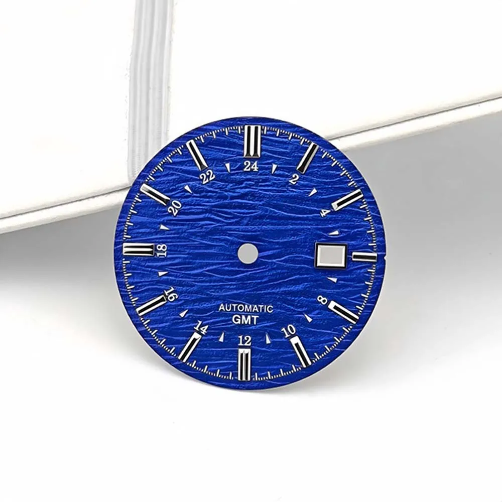 35-mm-Zifferblatt, kein leuchtendes silbernes Nägel-Zifferblatt NH35, für NH34-NH35-Uhrwerk, einzelne Kalender-Zifferblätter, modifiziertes Zubehör