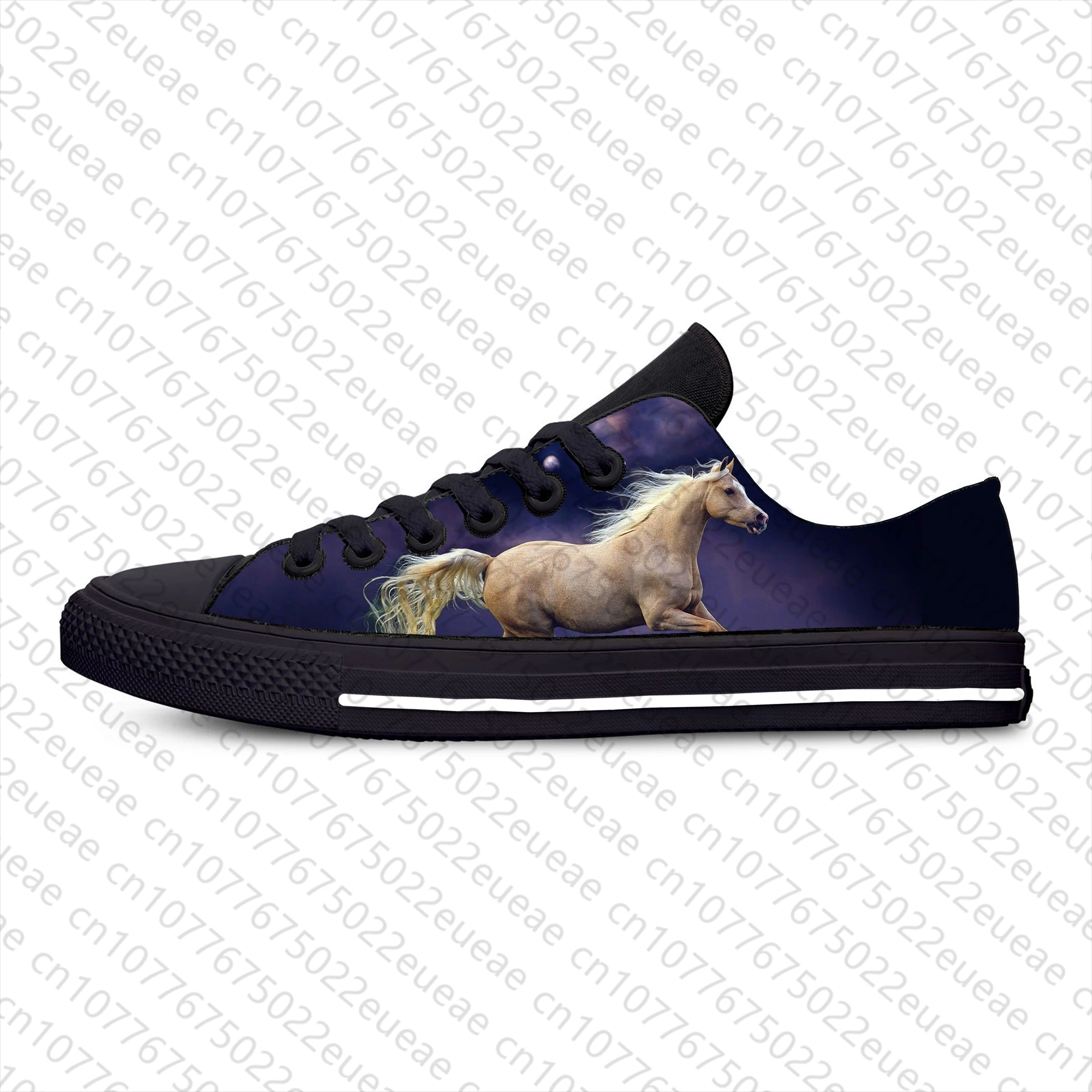 Baskets basses respirantes pour hommes et femmes, chaussures de gril décontractées, impression 3D, cheval comique, dessin animé manga, animal, chaud, léger, mode