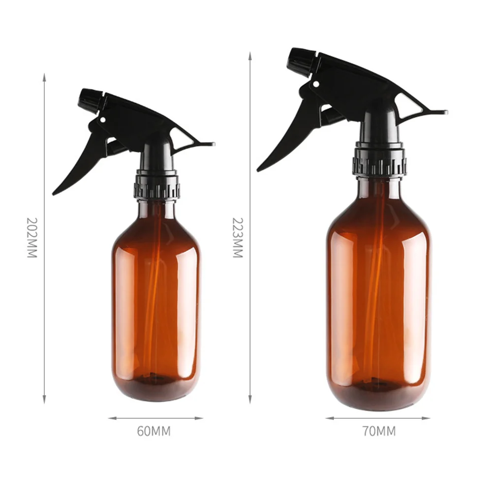 

2pcs Plastic Water Sprayer 240Ml 500Ml Brown Leakproof Reusable Bottle For Hair Styling Barber Salon Plant Watering Succulents