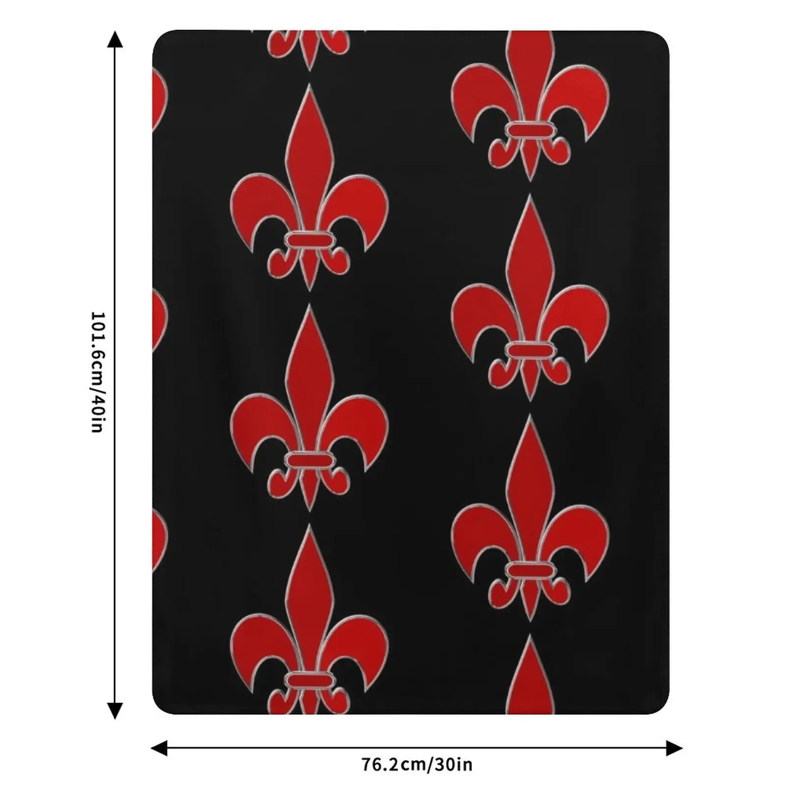 Fleur de Lis Throw Blanket Bed Loose Shaggy Soft Plaid Blankets