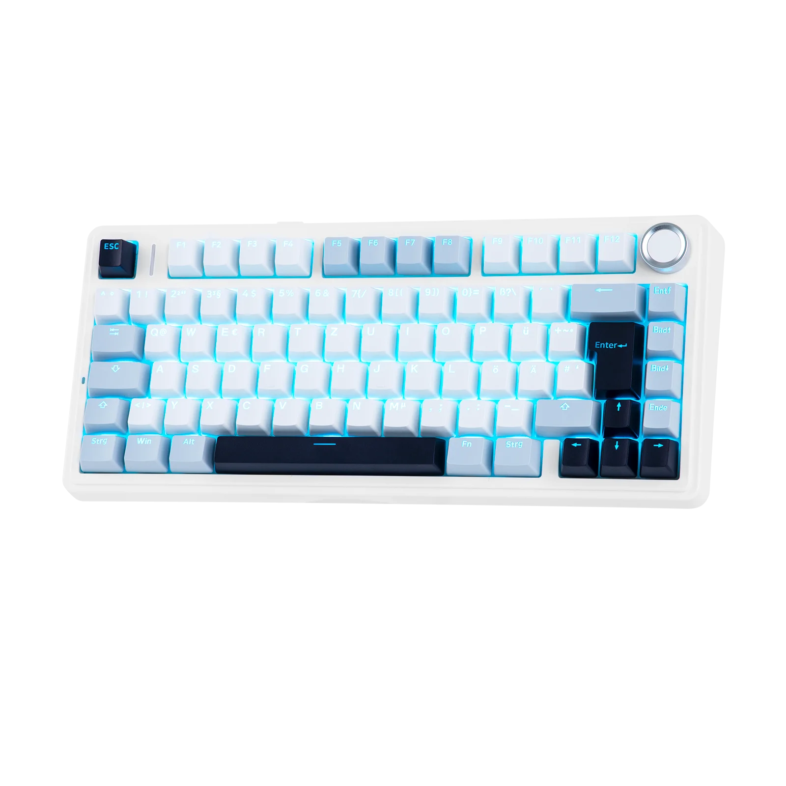 EPOMAKER X AULA F75 ISO-DE Bezprzewodowa klawiatura mechaniczna z trójstopniową komunikacją, układem QWERTZ (niemiecki) i baterią 4000 mAh — zdjęcie produktu 2