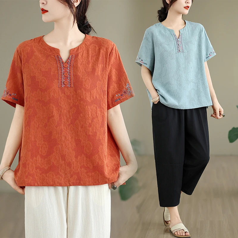 

Модный комплект из топа с V-образным вырезом и короткими рукавами и брюк с широкими штанинами, женская одежда больших размеров, новинка весна-лето