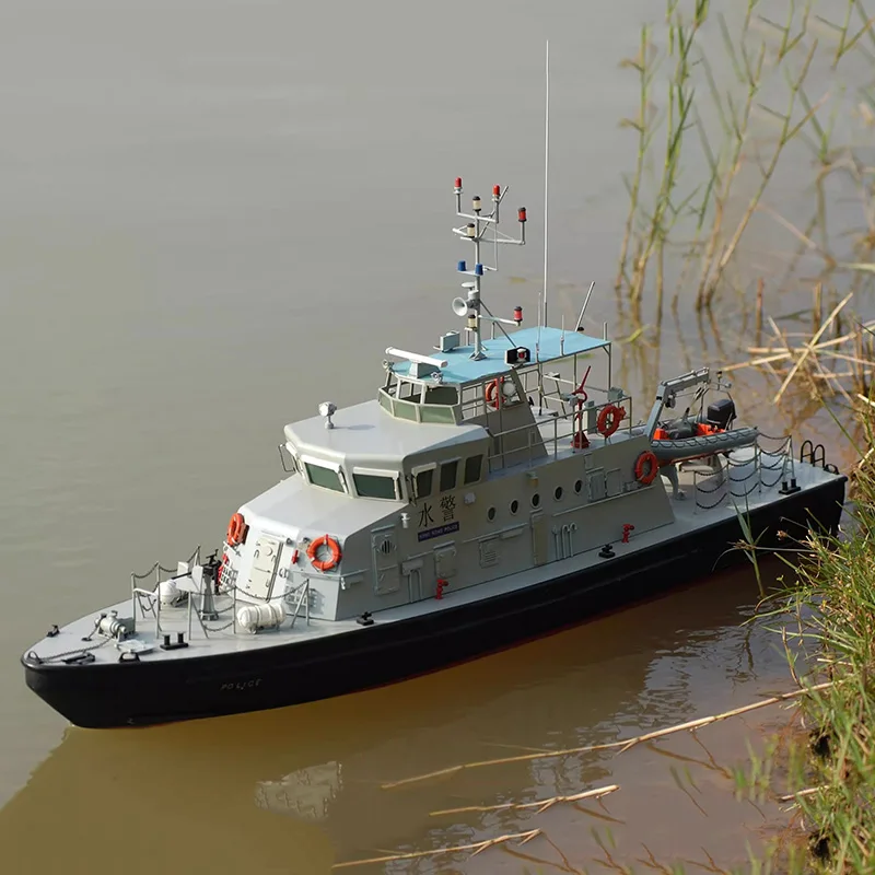 

1/30 Гонконг Тай Человек No 3, радиоуправляемая полицейская лодка, модель корпуса из стекловолокна, двойной мотор, готовая водная полицейская лодка для взрослых, радиоуправляемая модель корабля, игрушка