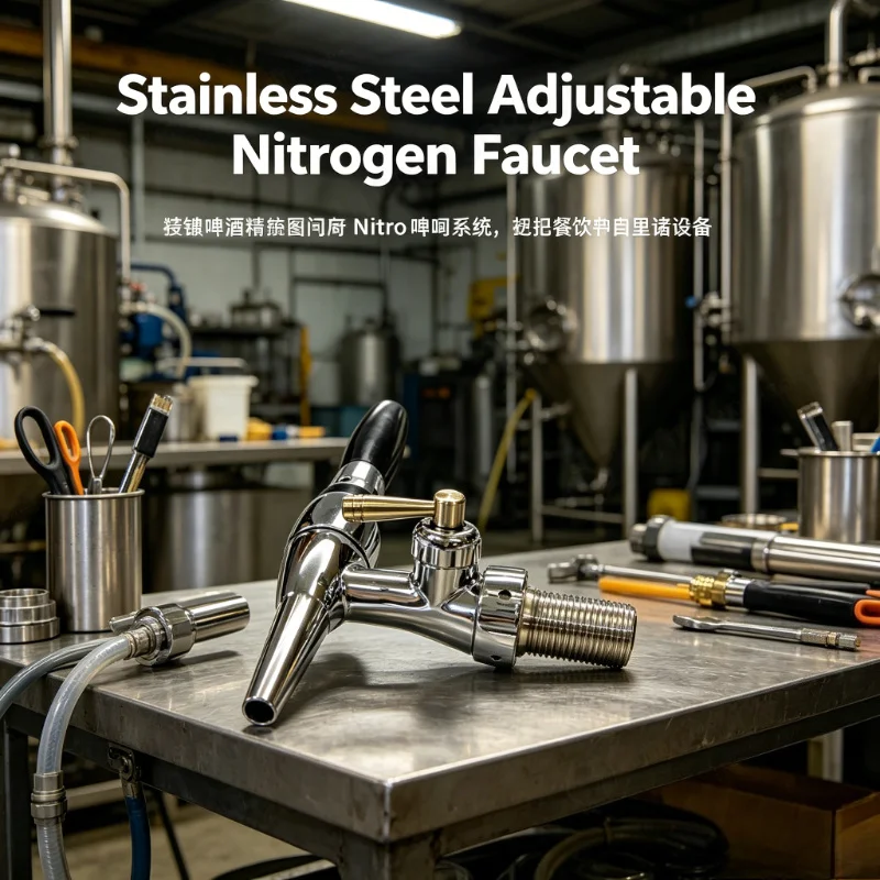 Stainless Steel Adjustable Nitrogen Faucet, Draft Beer Tap Valve for Nitro Beer System, Bar Restaurant Pub Equipment