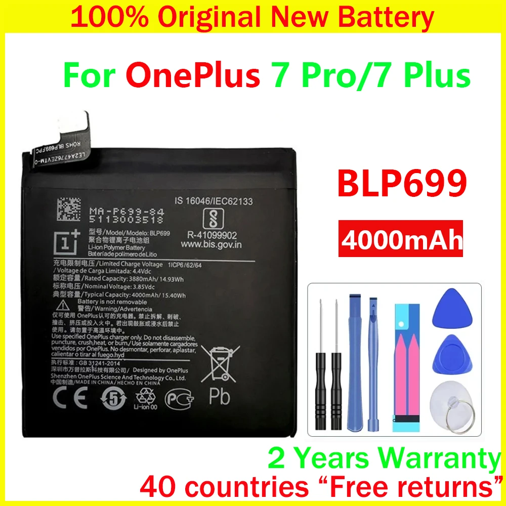 

New Original BLP699 Phone Battery For OnePlus 7 Pro One Plus 7 Pro 4000mAh Replacement Batteries With Free Tools