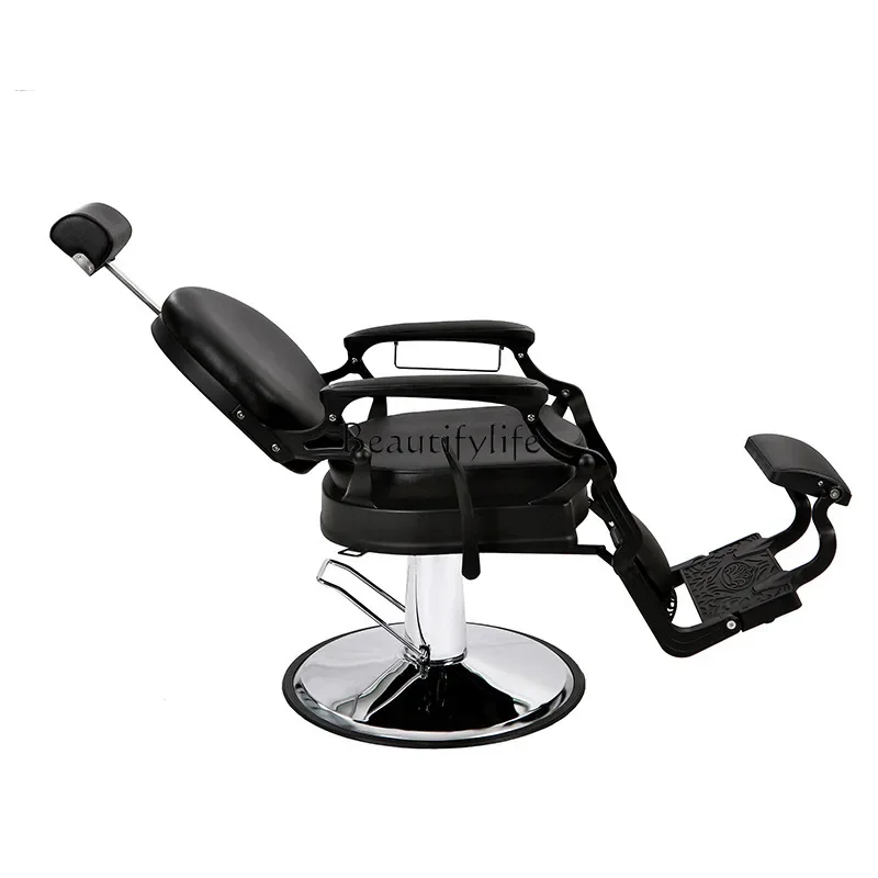 Retro hair cutting chair reclining shaving hairdressing hair salon special perm and dyeing hair cutting chair