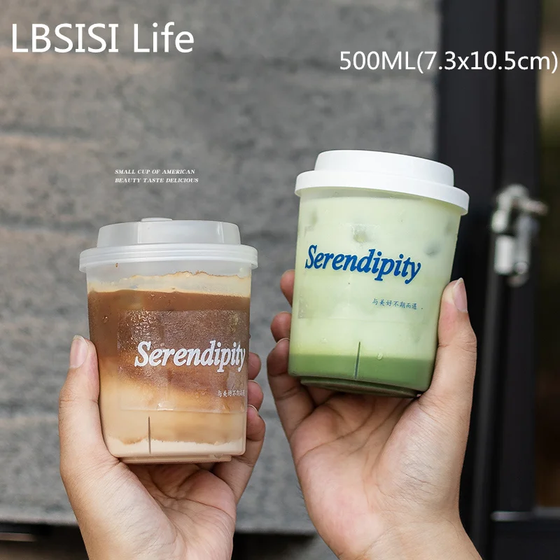 

LBSISI Life-Transparents Coffee Cups for Both Hot and Cold Drink PP Injection U-shaped Disposable Friut Cake Tea 25Pcs