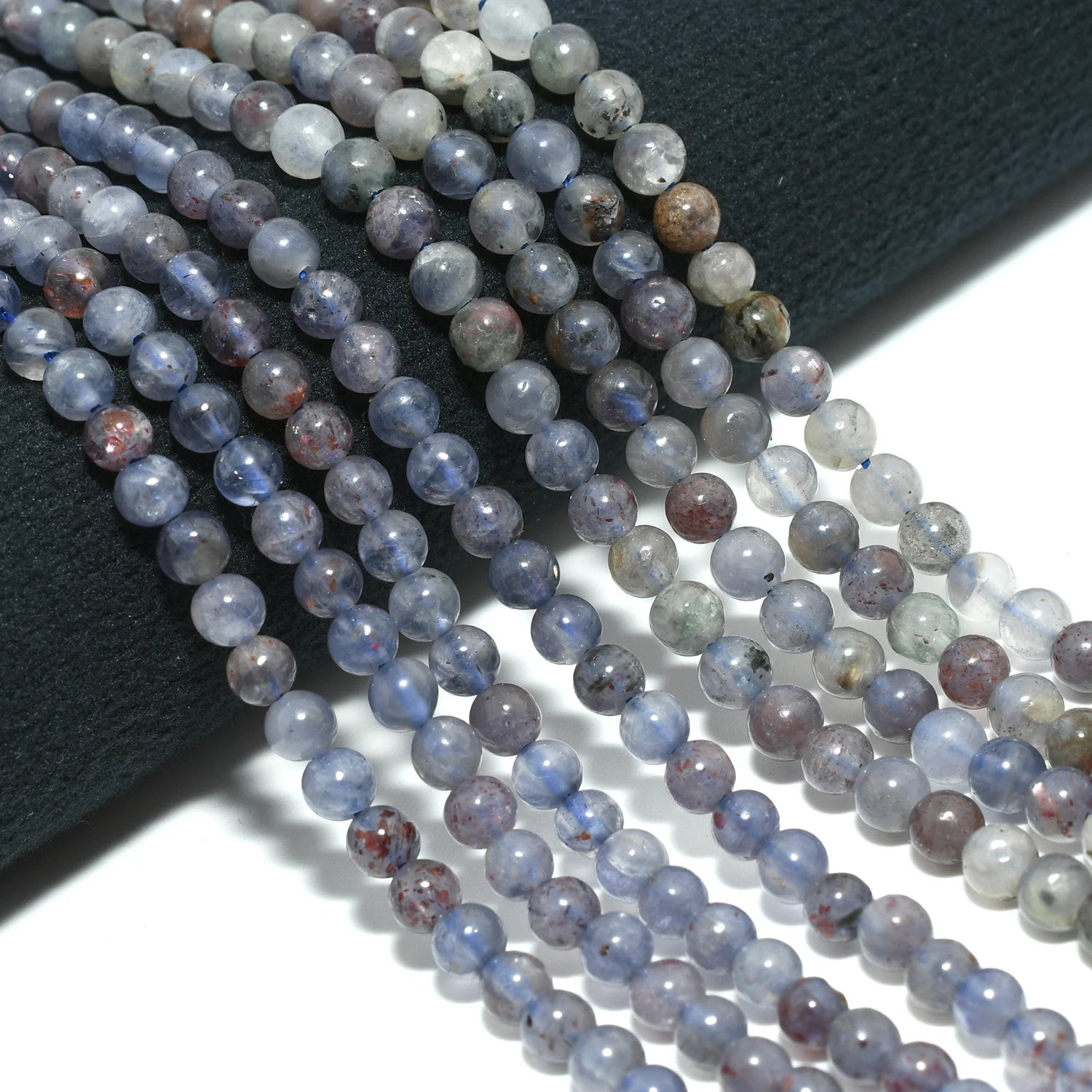 لقطة الدم الطبيعية ايوليت / ايوليت مع حجر الشمس خرز دائري فضفاض 4.2 مم - 4.5 مم #1