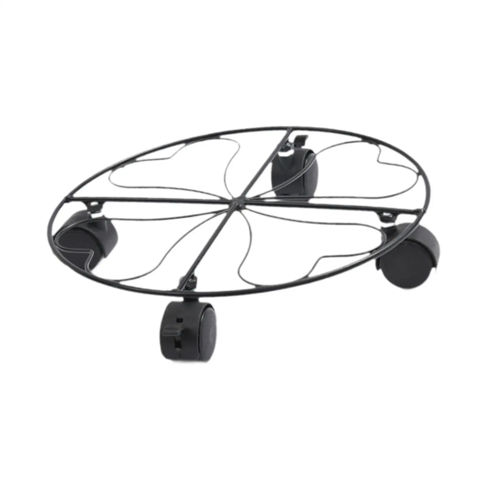 Hollow Heart Pot Caddy with Lockable Wheels Garden Movable Rolling Plant Stand for Living Room Flower Pots Patio Moving Vase