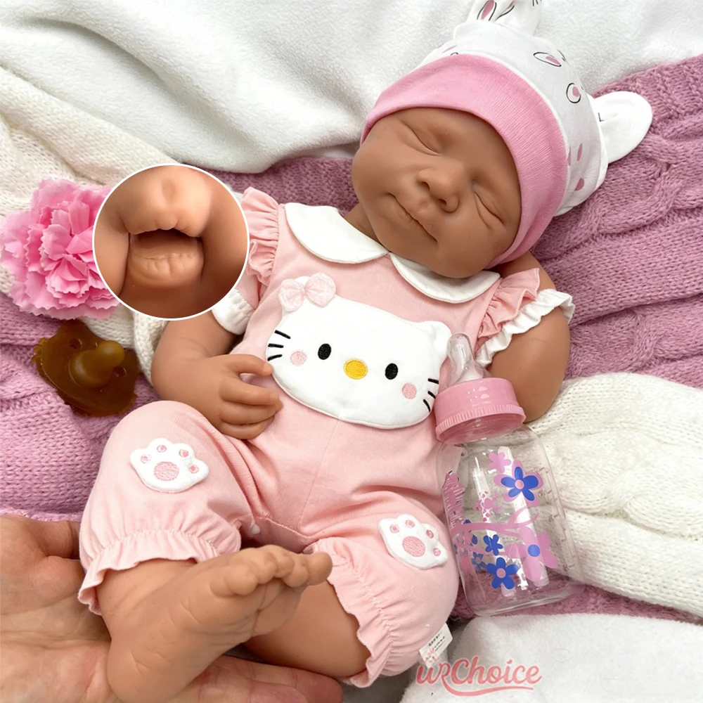 

20inch Full Soft Silicone Reborn Baby Doll Can Open Mouth Lifelike 3D Painted Skin Waterproof Bebe for Doll Collectors Lovers