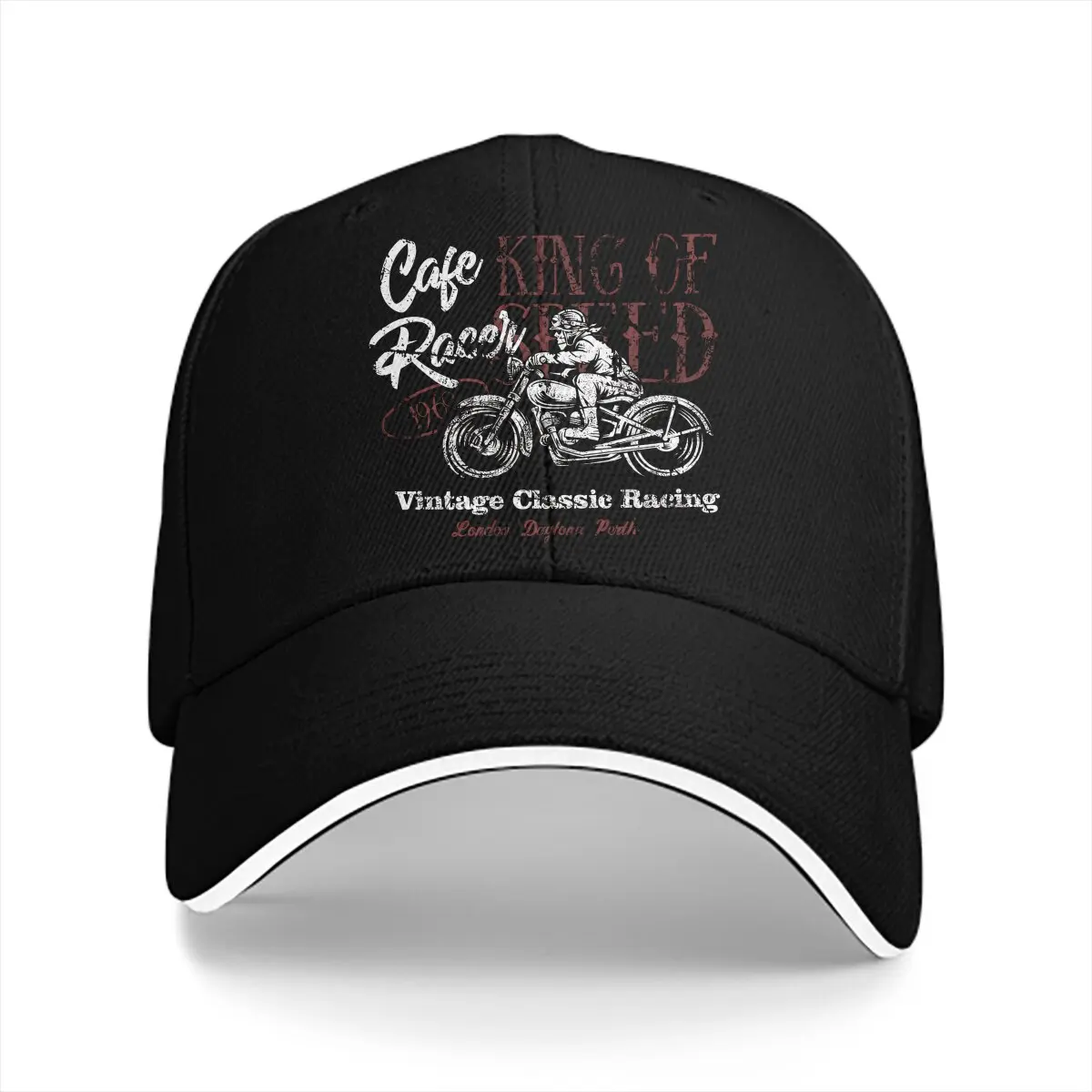 Washed Men's Baseball Cap Cafe Racer Speed King Trucker Snapback Caps Dad Hat Motorcycle Golf Hats