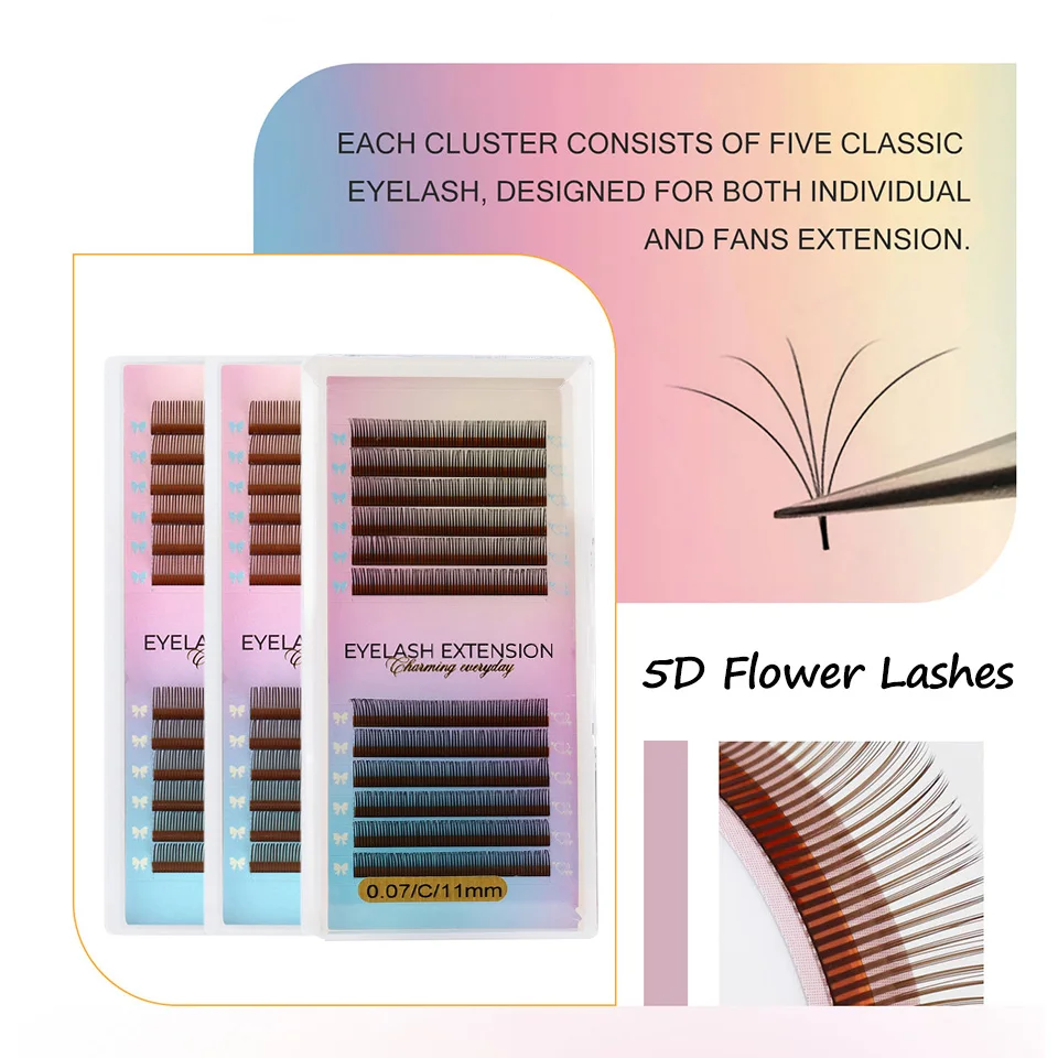 

AGUUD Premium 5D Flower Fairy Flora Lashes Premade Fans Spikes Individual Eyelash Extensions Soft Natural Makeup Lashes Supplier