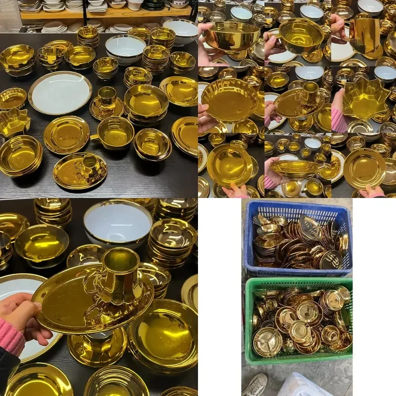 Hot Selling Ceramic Gold Plated Fruit Bowl Decorative Tray