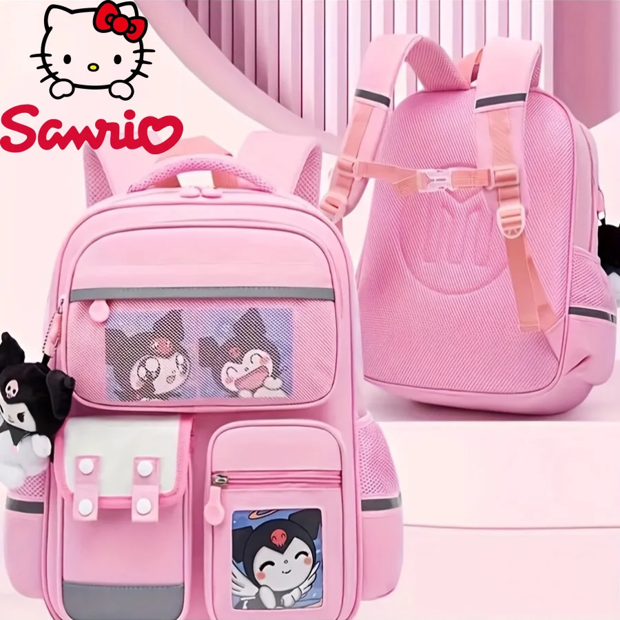  Kuromi Lightweight Backpack Adjustable Shoulder Straps Multiple Pockets Organizational Compartments Student Bag School