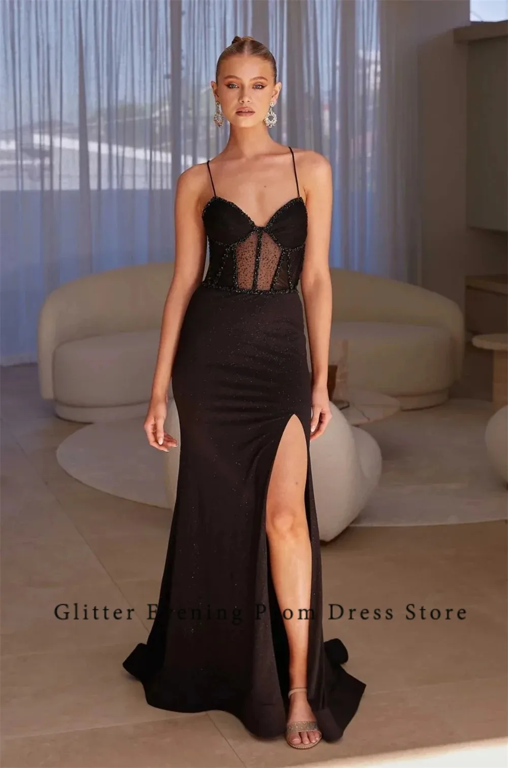 

Modern Sexy Prom Dresses 2024 For Women Mermaid Sweetheart Stain Backless Sequined Custom Made Birthday Evening Party Dresses