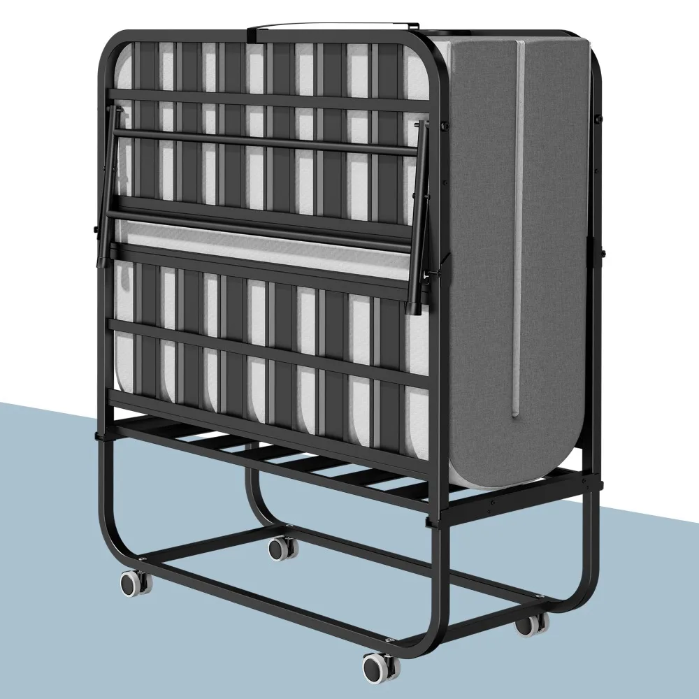 Folding Bed with 5 Inch Mattrees, 75"x38" Rollaway Beds for Adults