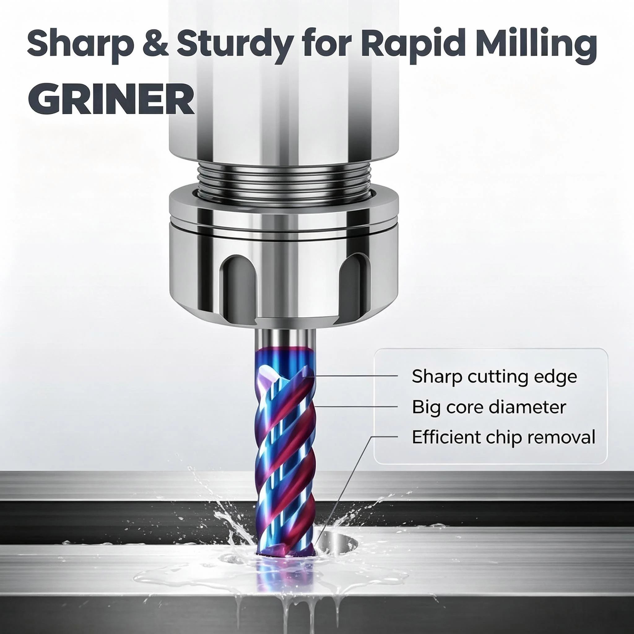 65° Helix 4 Flute Carbide End Mill Coated Tungsten Steel Milling Bit CNC Cutting Tool For Stainless Steel Custom Non-standard Si