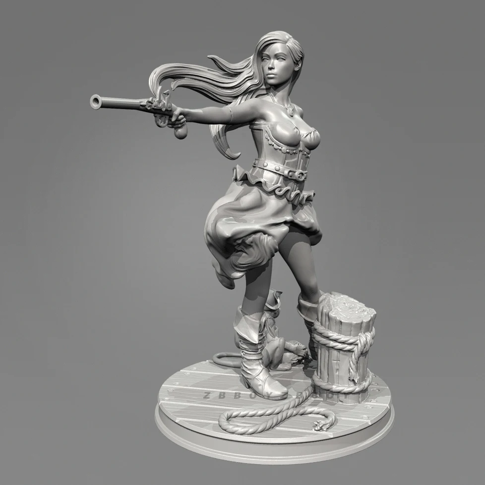 

The height of man 38mm 50mm 75mm Resin Soldier Kit Caribbean Female Warrior Self Assembled and Coloring （3D Printing ）TD-7474/3D