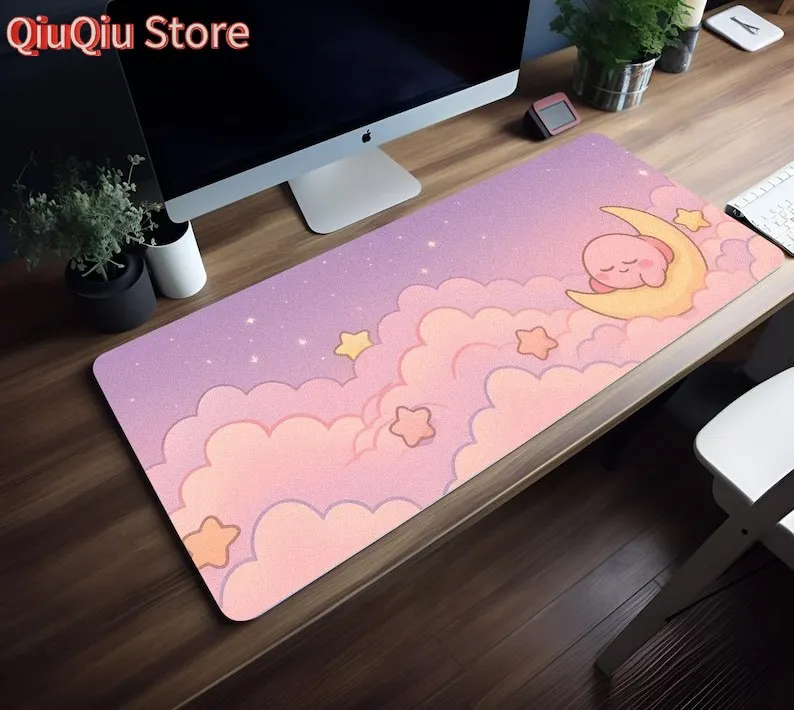 

Kirby Dreamy Moon Mouse Pad, 8 Sizes, RGB Lights, XXL Desk Mat, Sleeping Kirby Crescent Moon, Kawaii LED Gaming Pad, Cute Pastel
