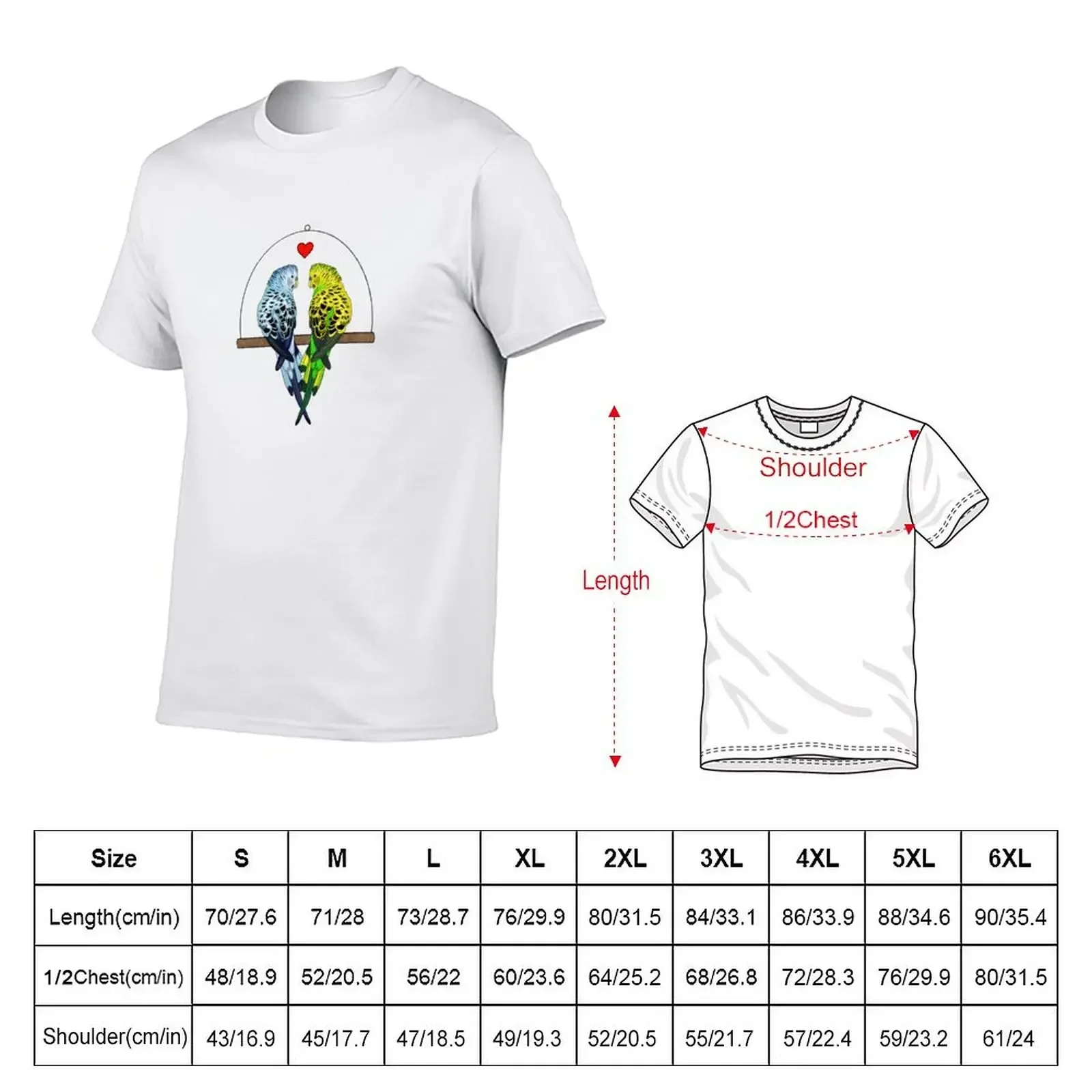 Budgie couple on swing (blue and green) T-Shirt sublime cheap stuff Blouse T-shirt men