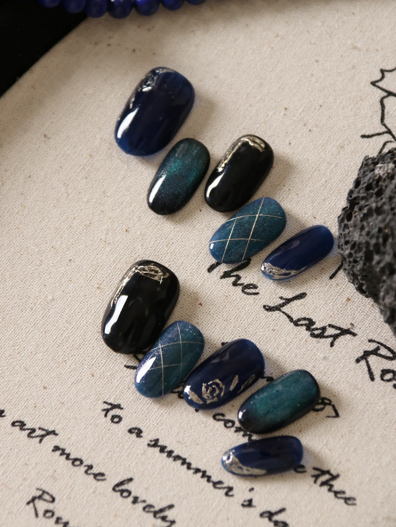 10Pcs Press on Nails Blue Gree - огляд і ціна Nail Adhesive Tab