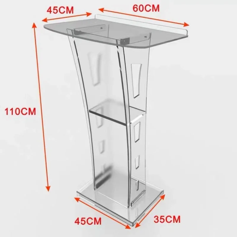 Acrylic Speech Platform Restaurant High Transparent Welcome Reception Platform Conference Hosting Platform Wedding Ceremony Mast