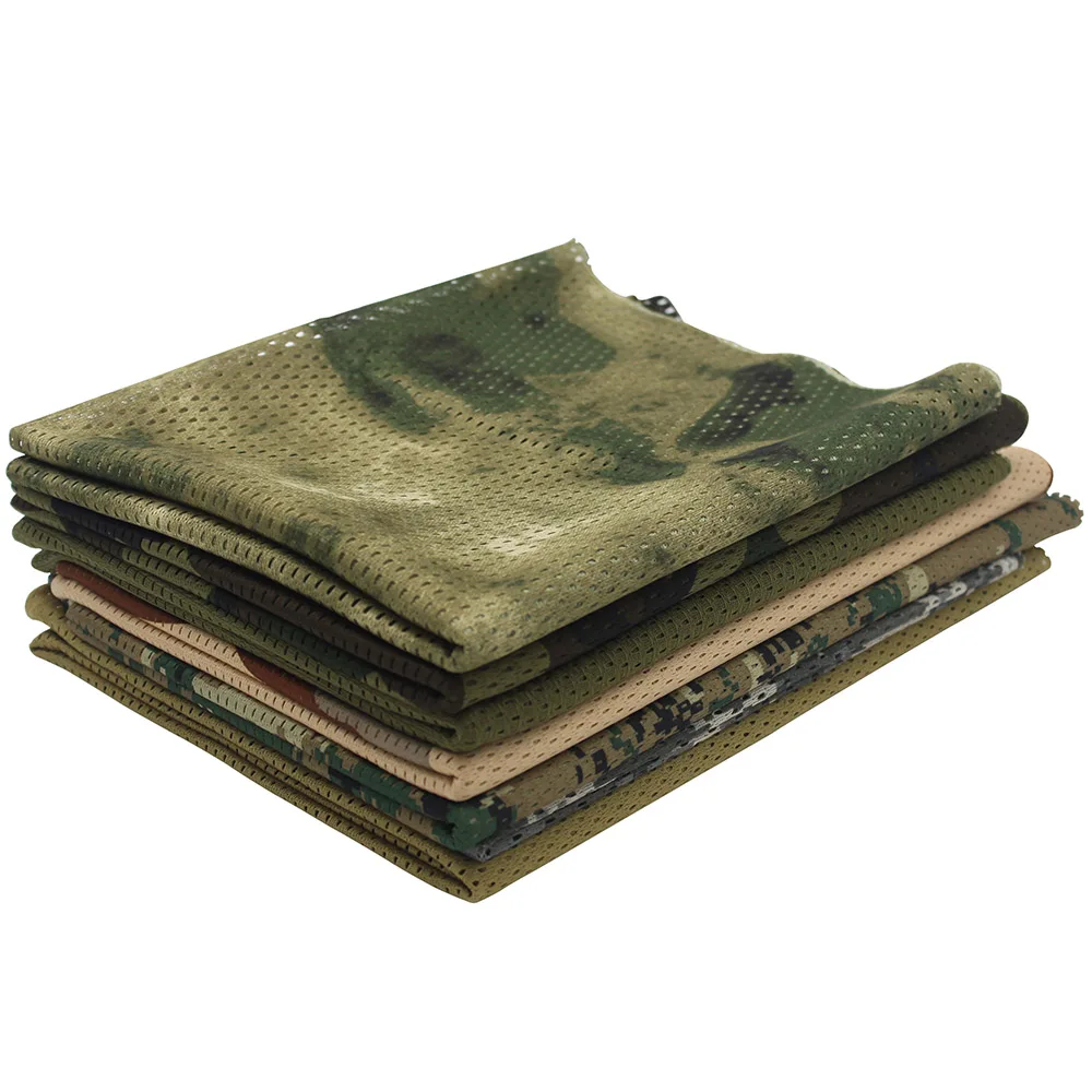 Hunting Mesh Breathable Scarf 165*48cm Tactical Bandana Special Operations Camouflage Face Towel Rifle Camouflage Net