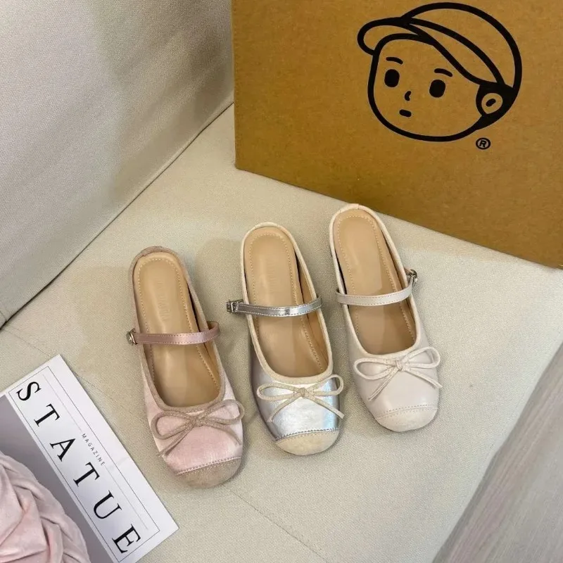 Summer Bow Mule slippers for women Fashion light slipper for women elegant interior lift flats