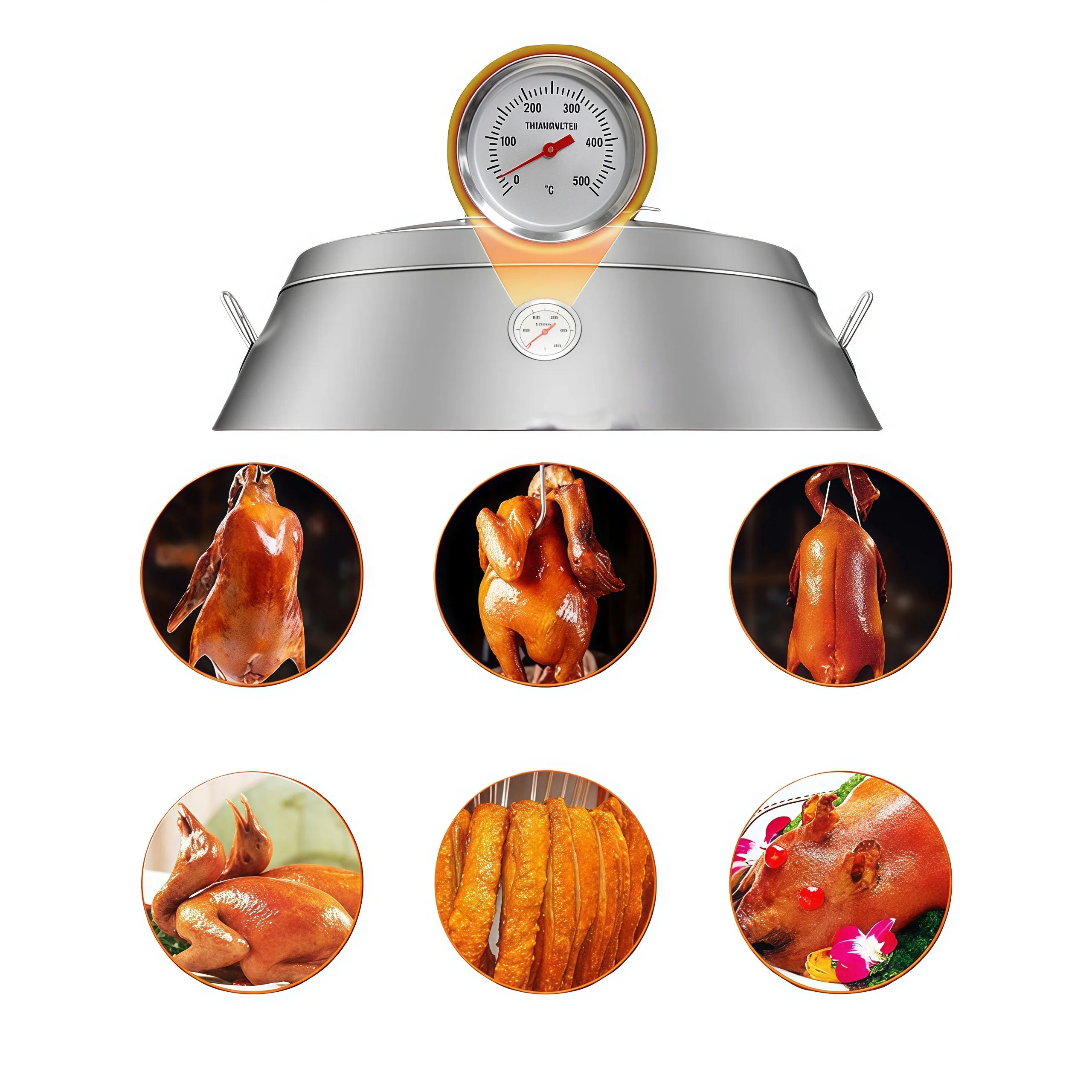 New Fully Automatic Commercial Gas/Electric Rotary Duck Chicken Oven Touch Control Large Capacity Transparent Glass 304