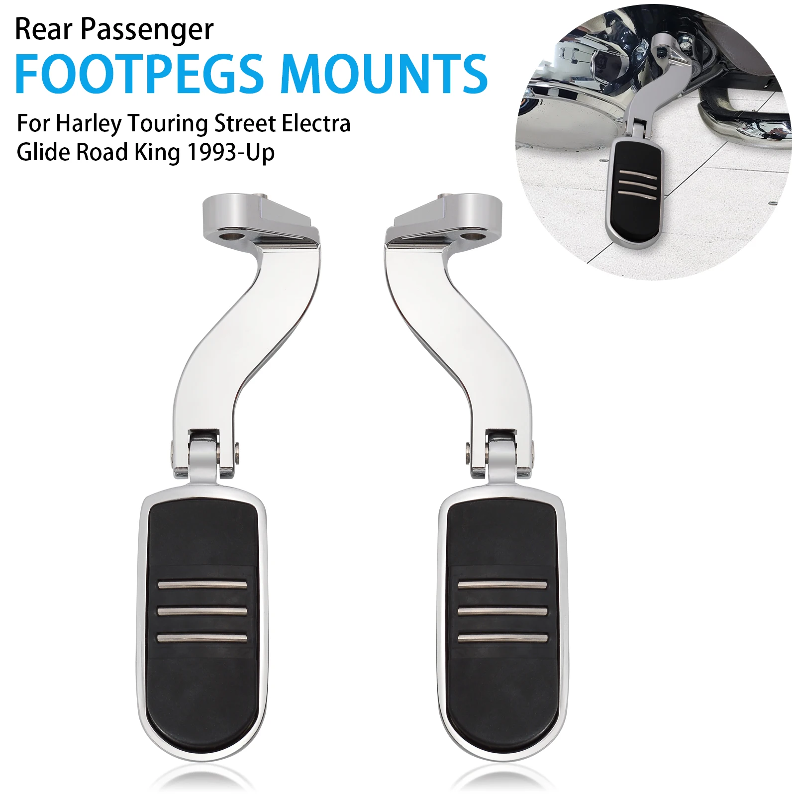 Motorcycle Rear Passenger Foot Peg Pedals Mounting Kit For Harley Touring CVO Electra Street Glide Road King Models 1993-later