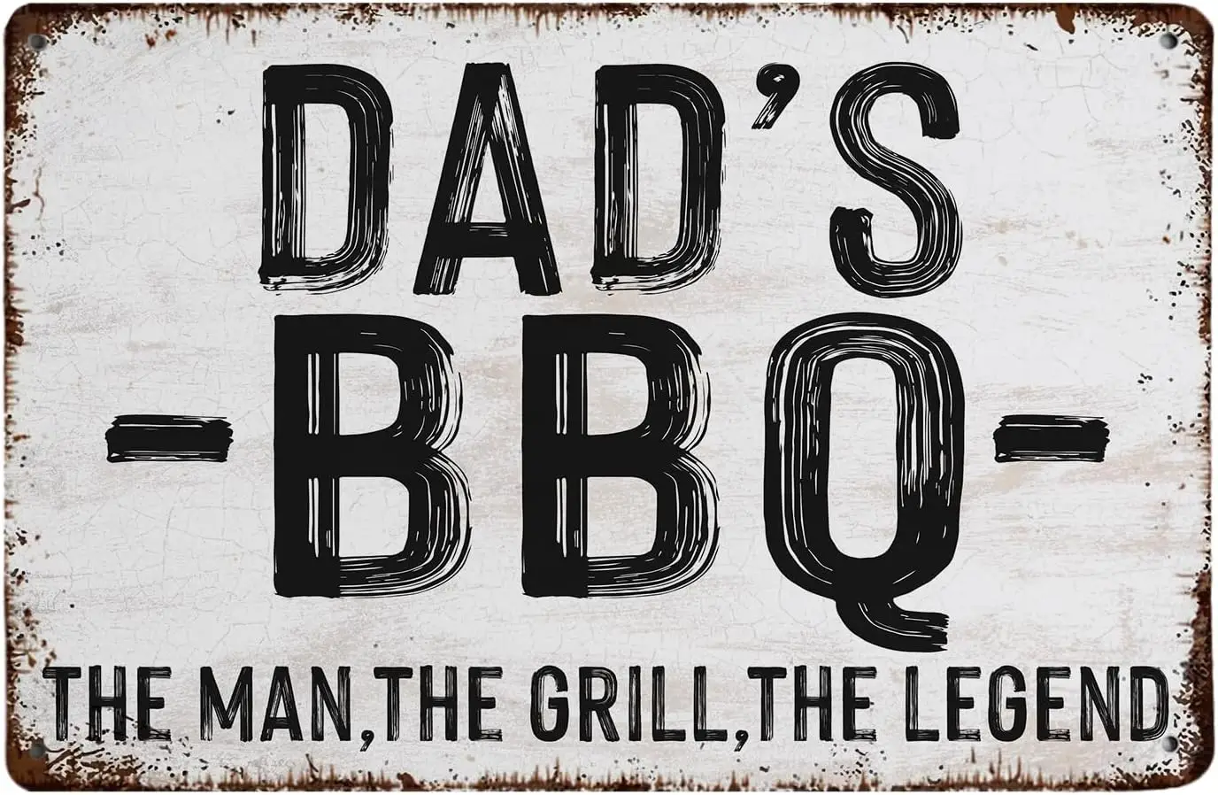Dad BBQ Man Cave Metal Poster, The Grill Legend Sign Tin Wall Décor, Garden Restaurant Cafe Kitchen Home Art