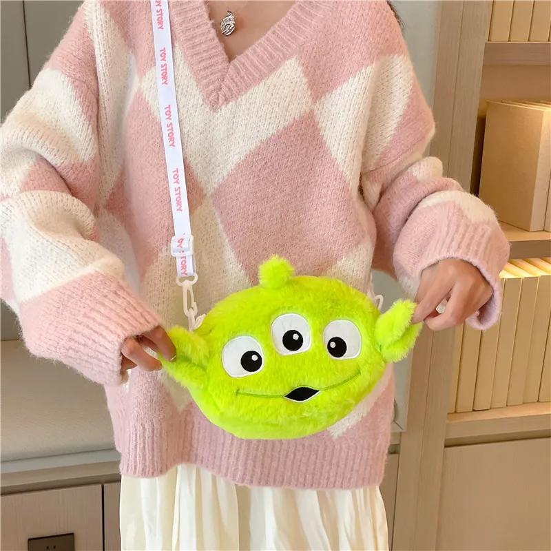 Cartoon Disney Pixar Toy Story Alien Monster Handbag Cute Anime Shoulder Bag Handbag Large Capacity Shopping Bag