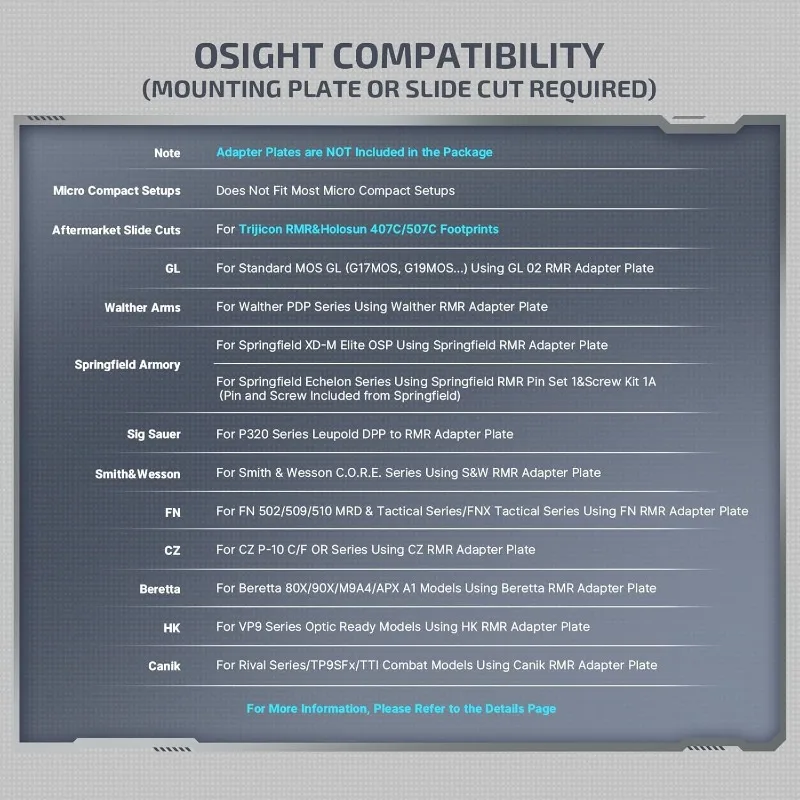 Mira réflex abierta de punto recargable Osight 3 MOA con cubierta de carga, mira táctica sin parallax, montaje Picatinny Compa