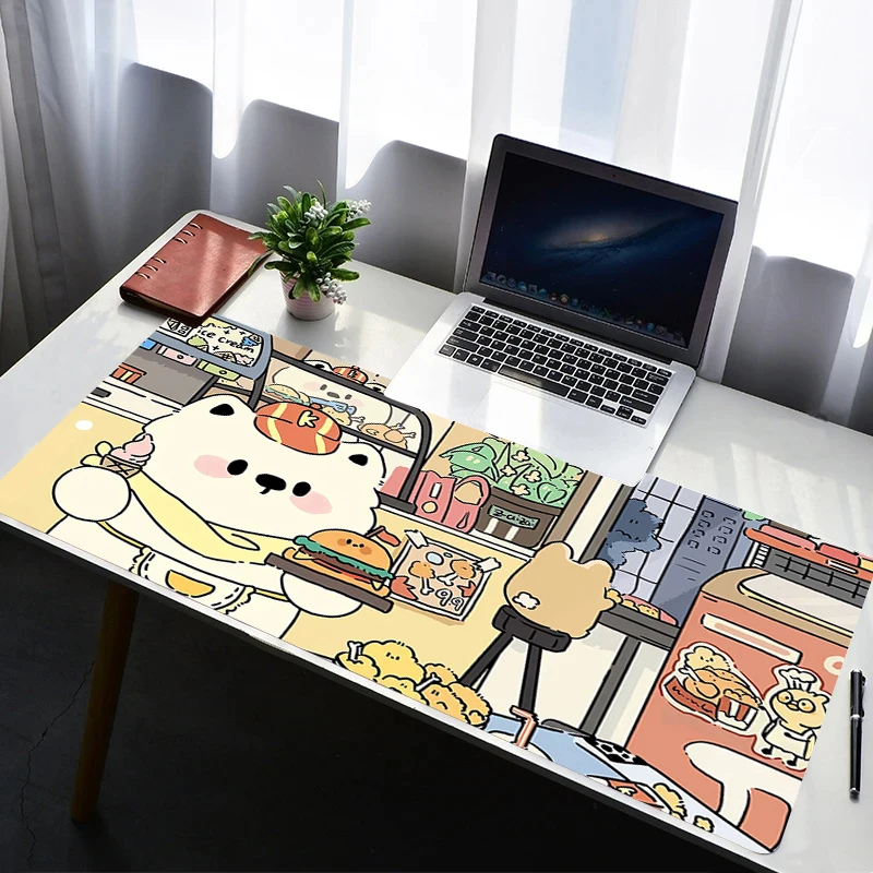 Mouse Pad PC Non Slip Rubber Cartoon Mousepad Laptop Gamer Cabinet Keyboard Pad Office Baby Bear Computer Gaming Desk Mouse Mat