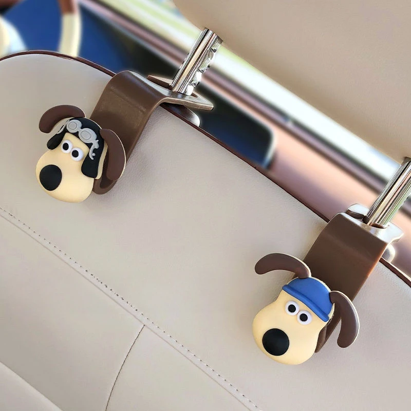 Wallace&Gromit animation peripheral cartoon cute doll shape car rear multi-functional storage hook high-looking car interior